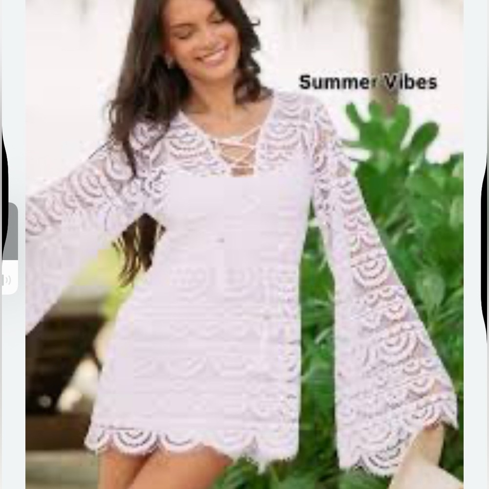 White Lace Swim Cover